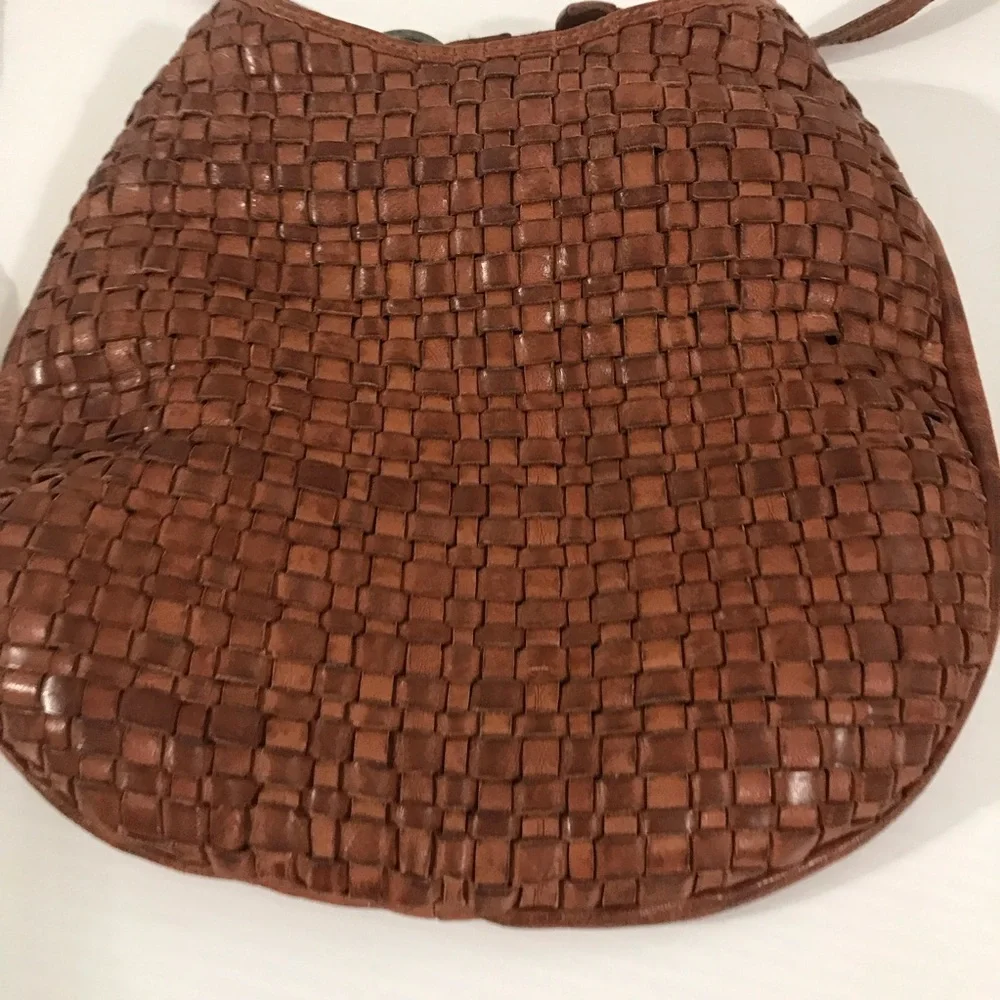 Vilenca Holland Woven Leather Backpack Brown